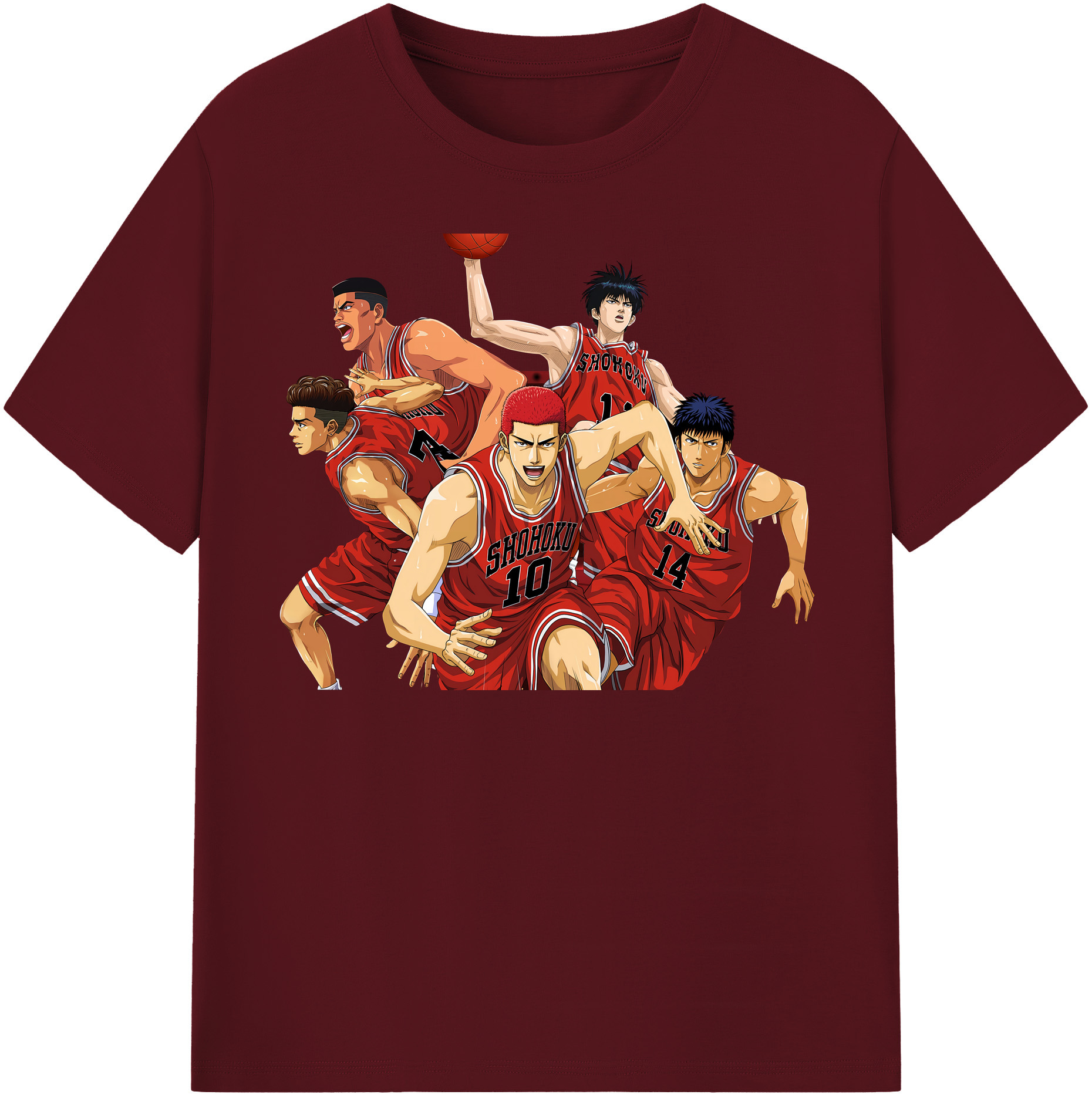SLAM DUNK／スラムダンク 綿100％半袖Tシャツ（フロントプリント）